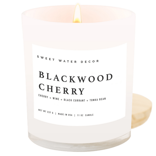 Blackwood Cherry Soy Candle - White Jar - 11 oz – Candles