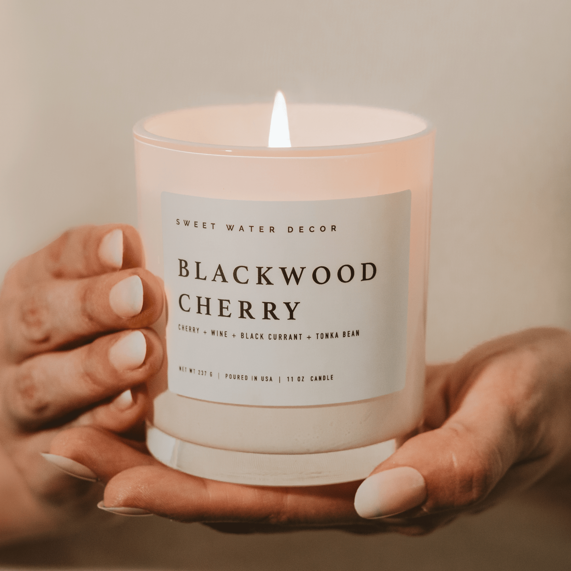 Blackwood Cherry Soy Candle - White Jar - 11 oz – Candles