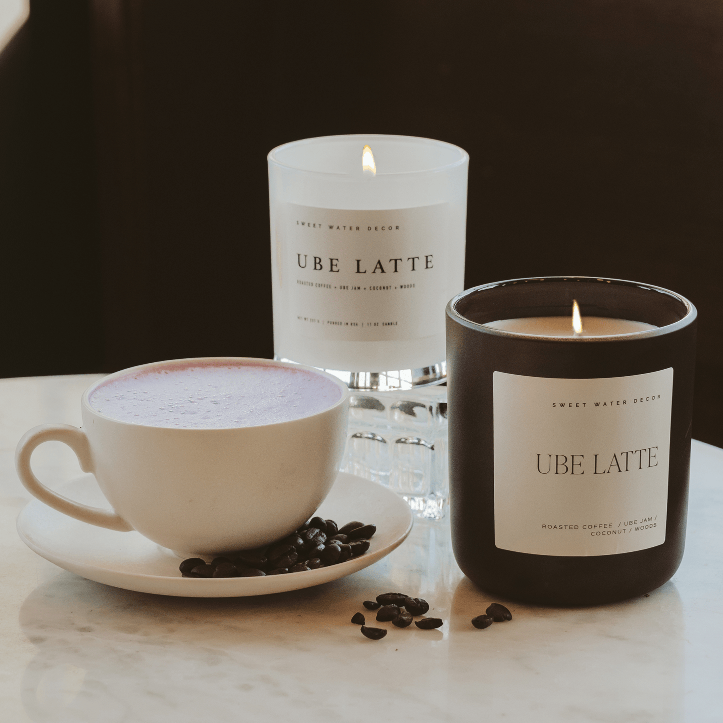 Ube Latte Soy Candle - Brown Matte Jar - 15 oz – Candles