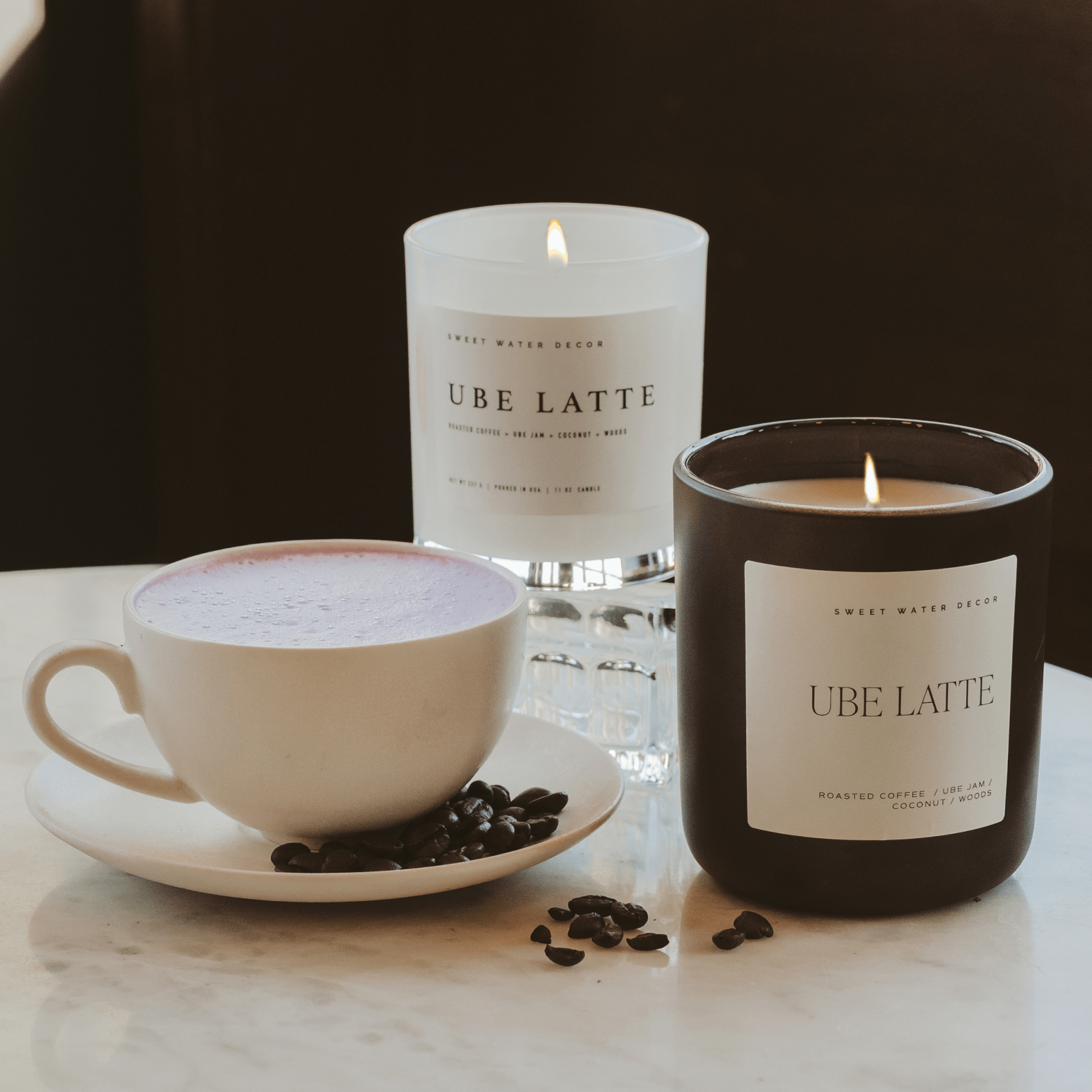 Ube Latte Soy Candle - Brown Matte Jar - 15 oz – Candles