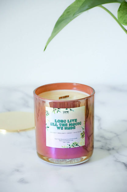 Sea Salt Peony Candle - Coastal Spa Beeswax 8-12oz – non toxic candle
