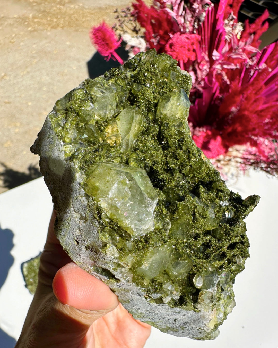 Epidote Quartz Cluster –