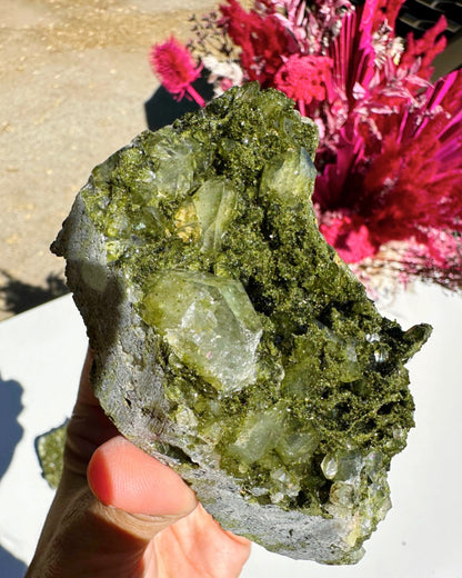 Epidote Quartz Cluster –