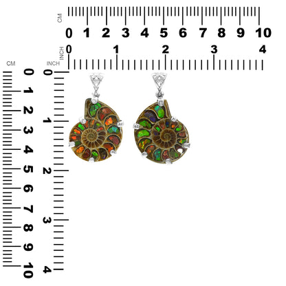 Ammonite with Ammolite Inlay in Sterling Silver
