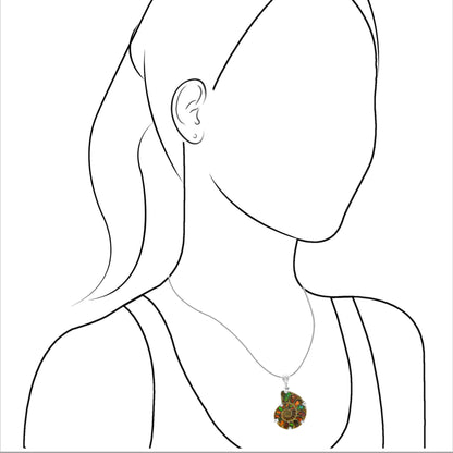 Ammonite with Ammolite Inlay in Sterling Silver