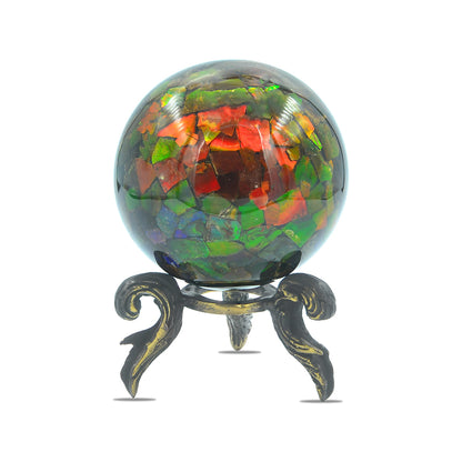 Starborn Ammolite Display Sphere with Brass Stand