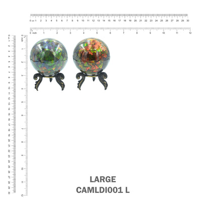 Starborn Ammolite Display Sphere with Brass Stand