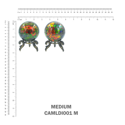 Starborn Ammolite Display Sphere with Brass Stand