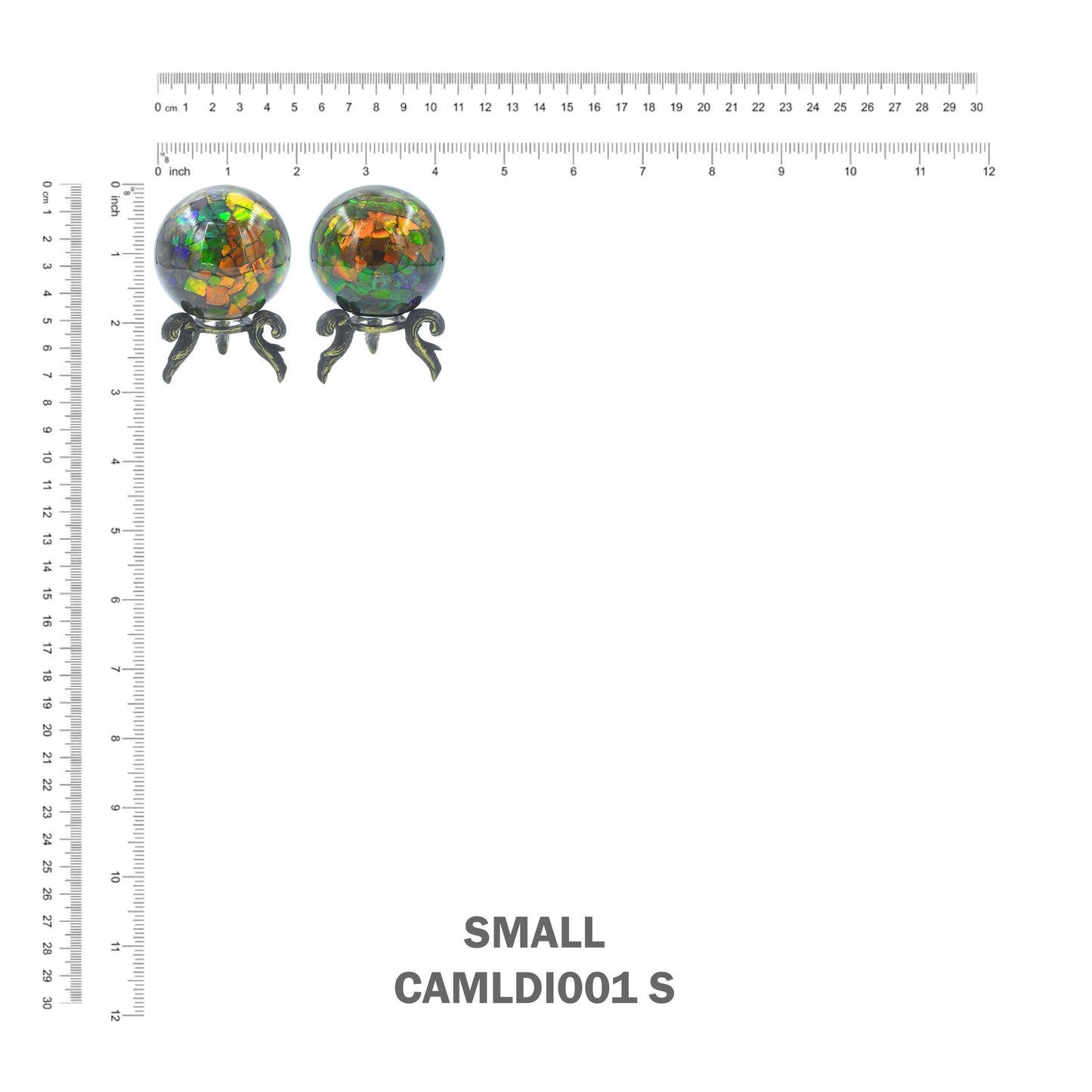 Starborn Ammolite Display Sphere with Brass Stand