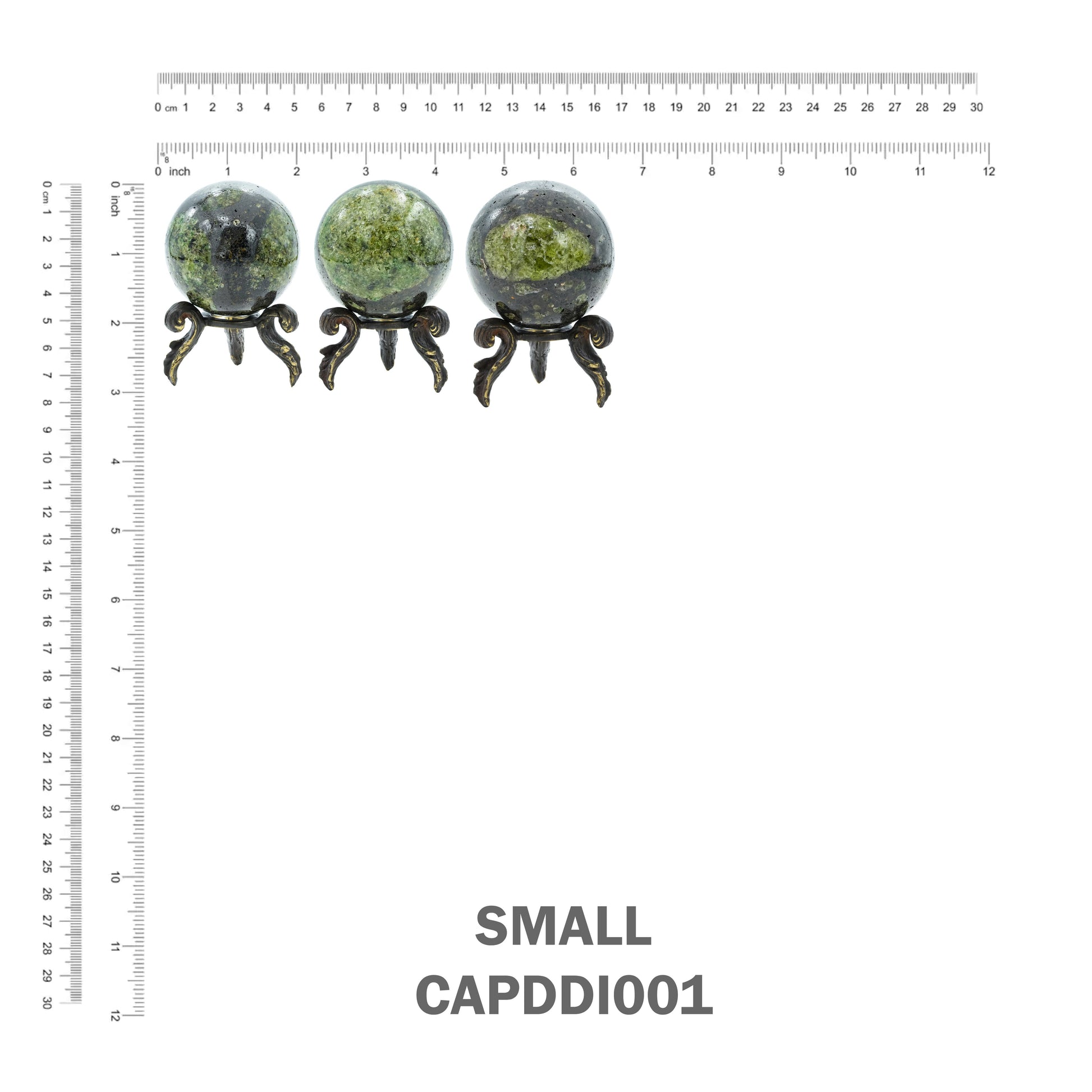 Starborn Arizona Peridot Sphere with Brass Decorative Display Stand – RP - Regular Price