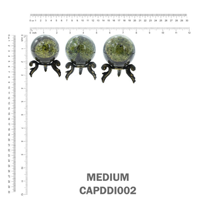 Starborn Arizona Peridot Sphere with Brass Decorative Display Stand – RP - Regular Price