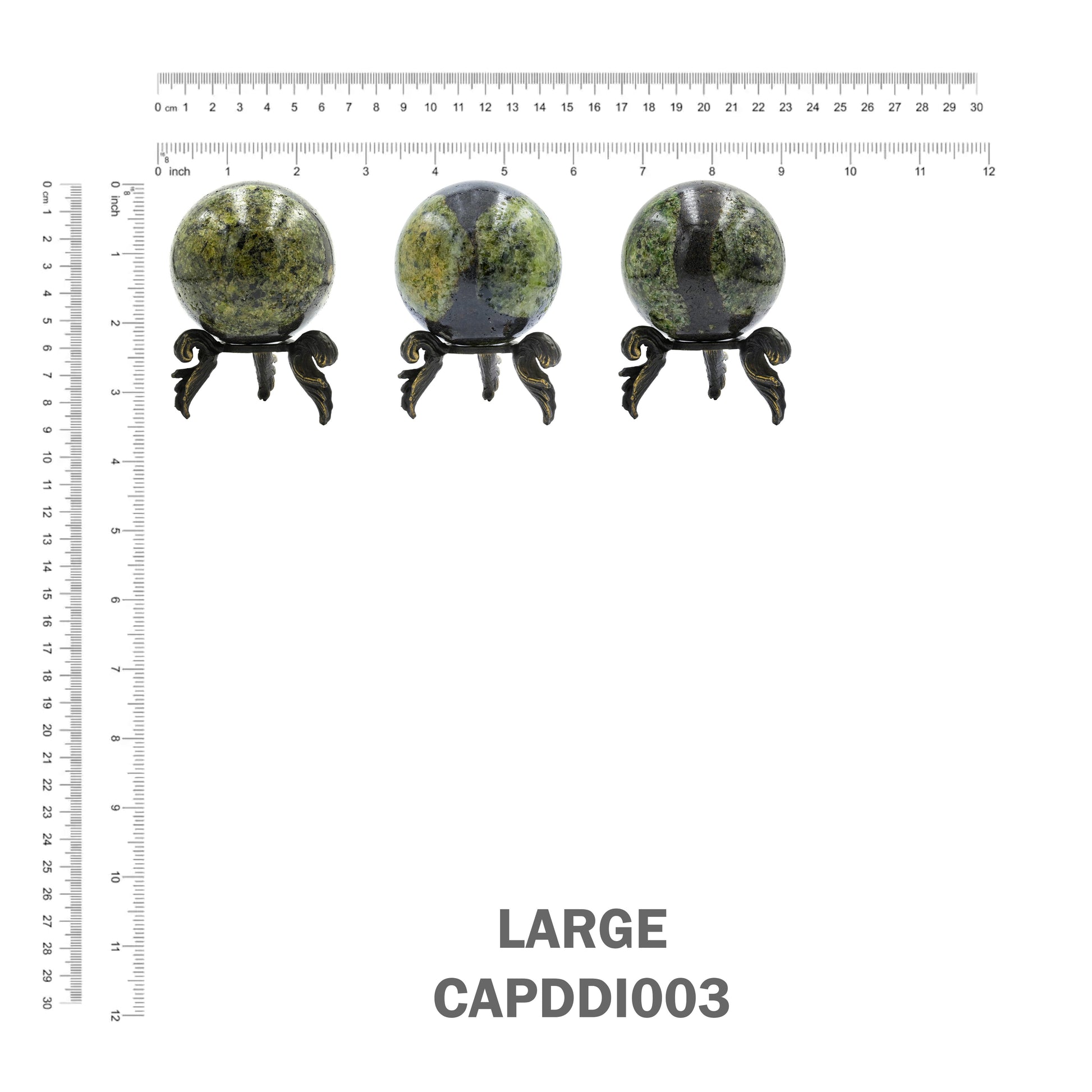 Starborn Arizona Peridot Sphere with Brass Decorative Display Stand – RP - Regular Price