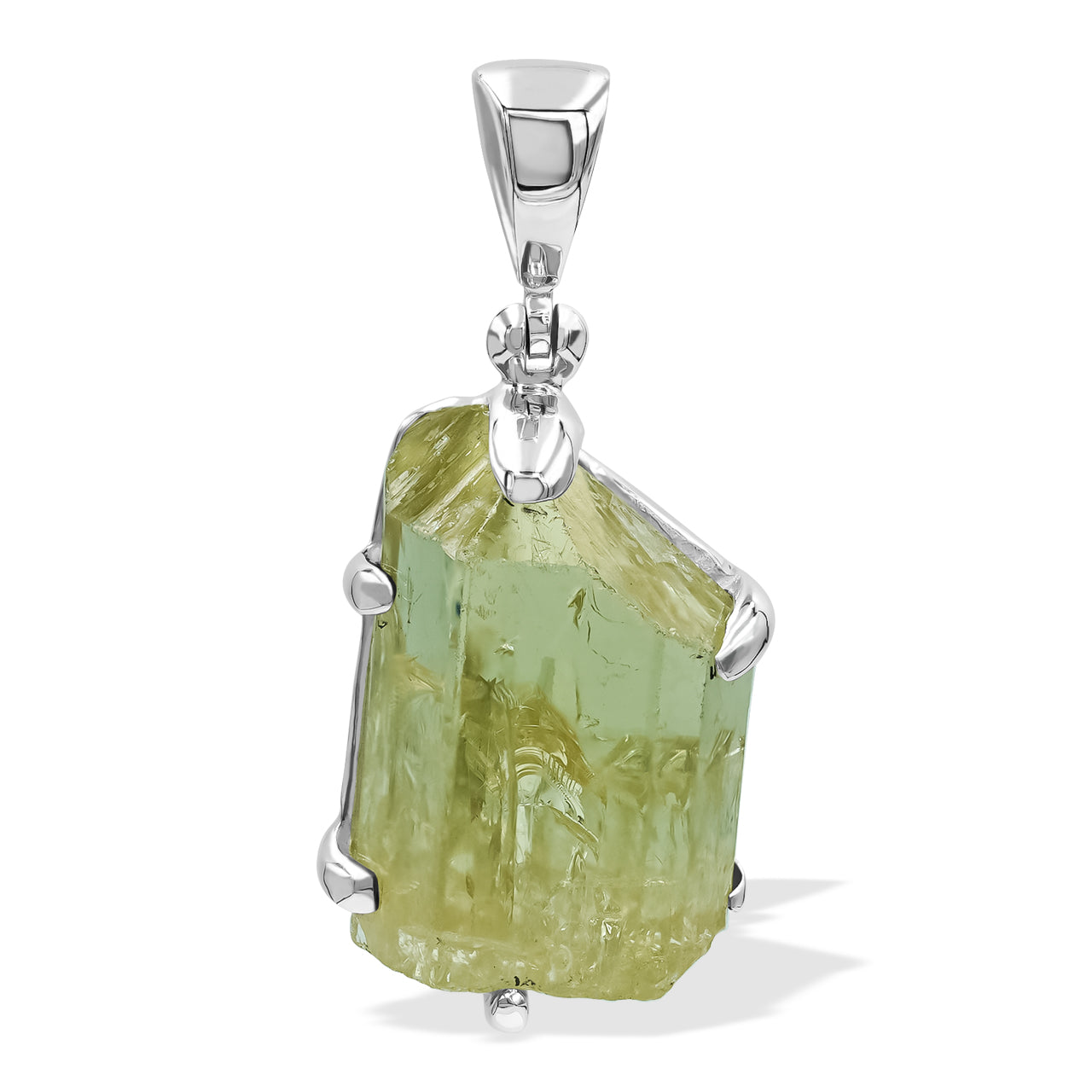 Starborn Green Apatite Crystal Pendant in Sterling Silver
