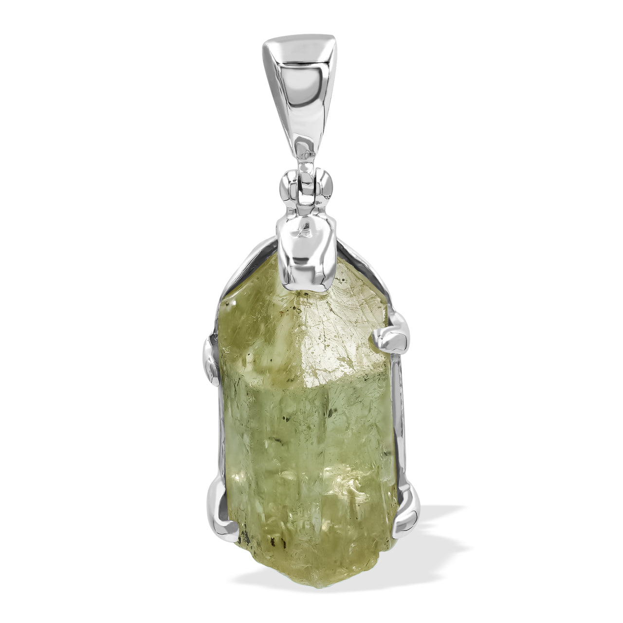 Starborn Green Apatite Crystal Pendant in Sterling Silver