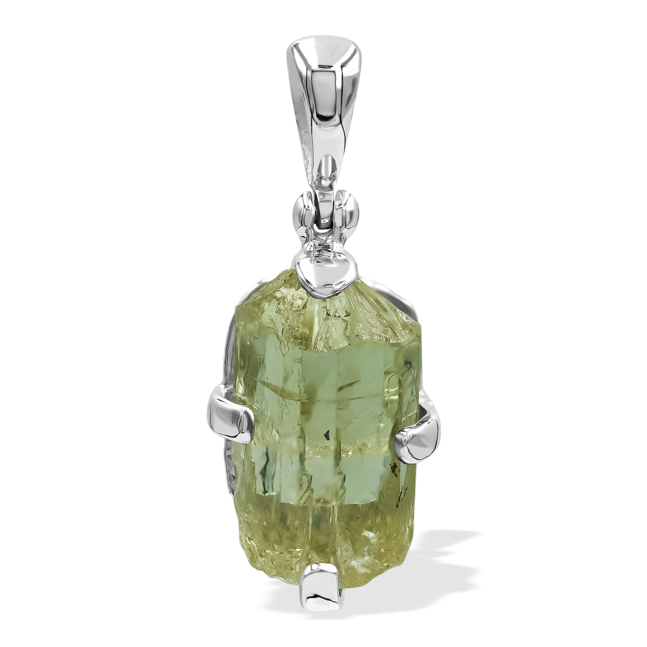 Starborn Green Apatite Crystal Pendant in Sterling Silver