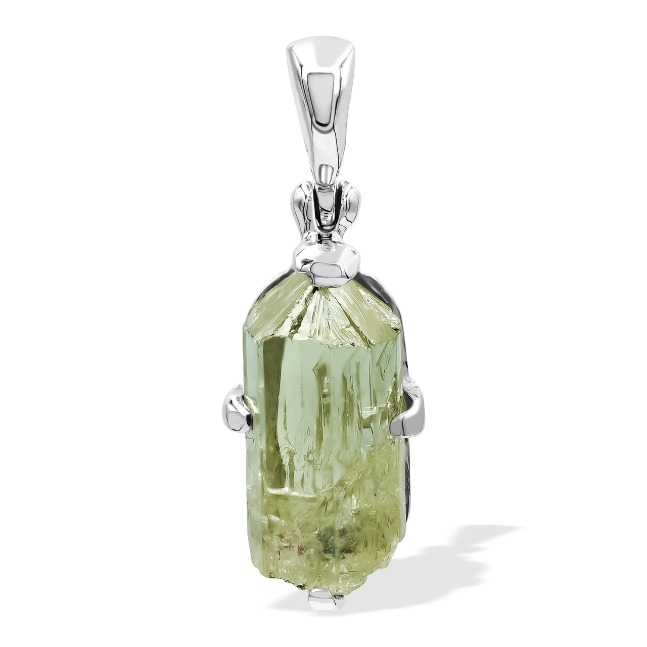 Starborn Green Apatite Crystal Pendant in Sterling Silver