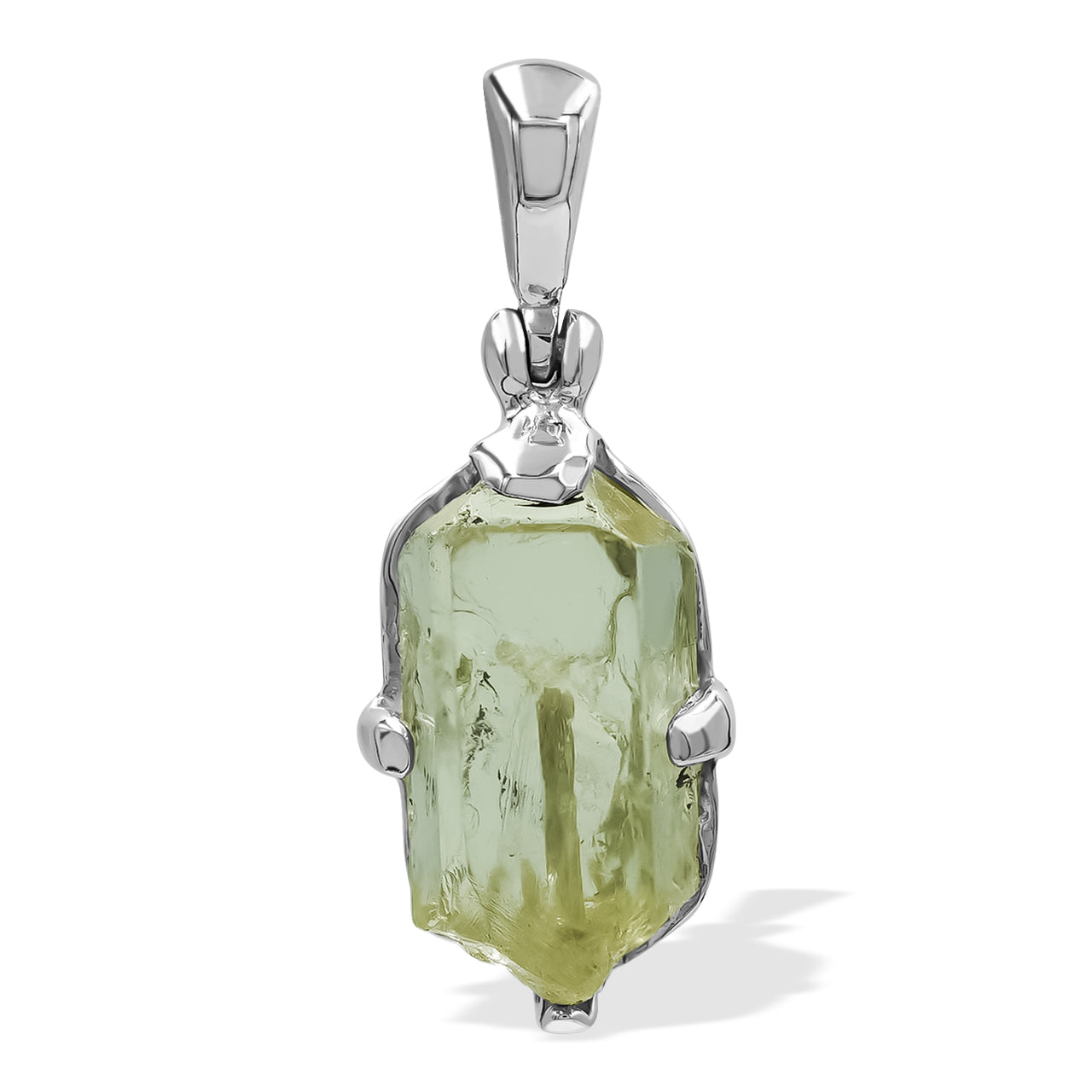Starborn Green Apatite Crystal Pendant in Sterling Silver