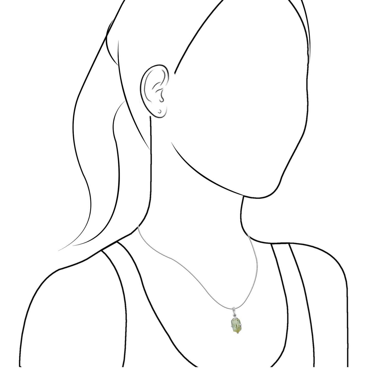 Starborn Green Apatite Crystal Pendant in Sterling Silver