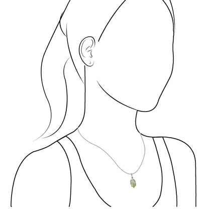Starborn Green Apatite Crystal Pendant in Sterling Silver