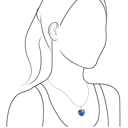 Starborn Faceted Azurite Malachite Heart Shaped Pendant with Quartz Doublet in Sterling Silver – RP - Regular Price