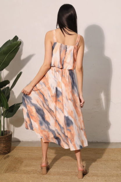 Cloud Tie Dye Midi Swing Skirt –