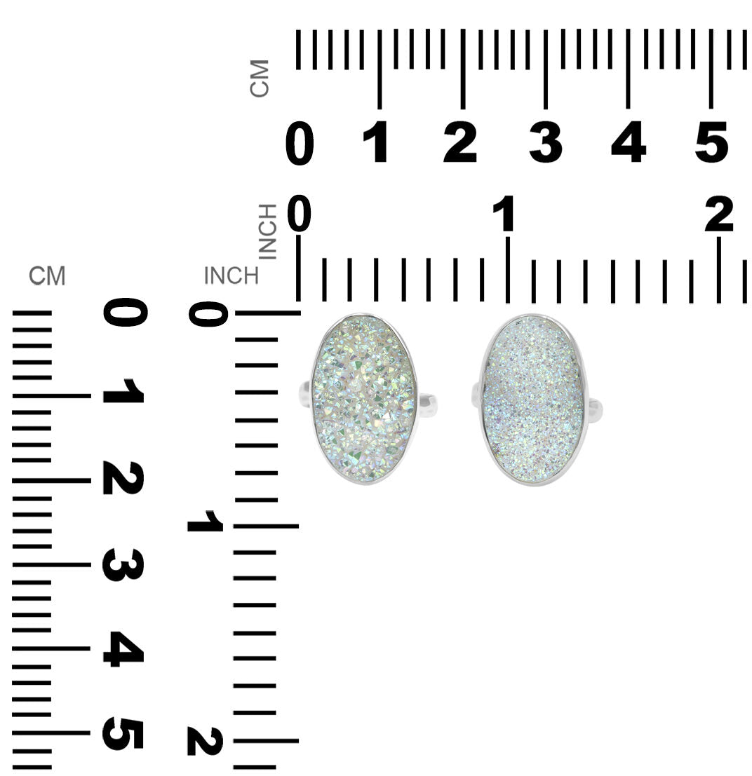 Starborn Iridescent Quartz Drusy Oval Ring in Sterling Silver – RP - Regular Price