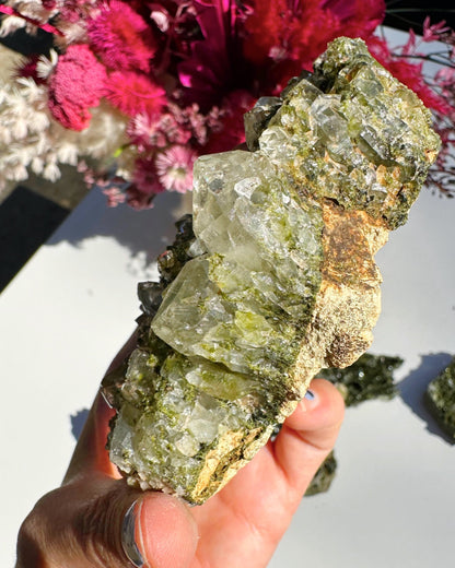 Epidote Quartz Cluster –