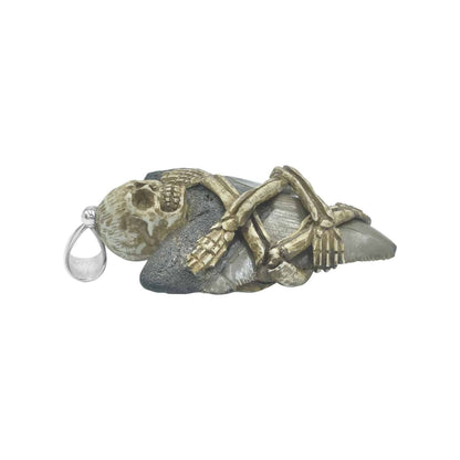 Starborn Fossil Shark Tooth Pendant with Decorative Skeleton Carving