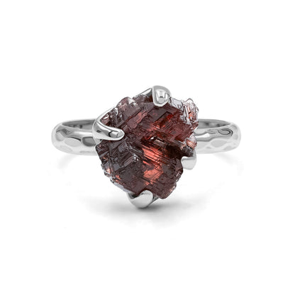 Starborn Garnet Crystal Prong Set Ring in Sterling Silver