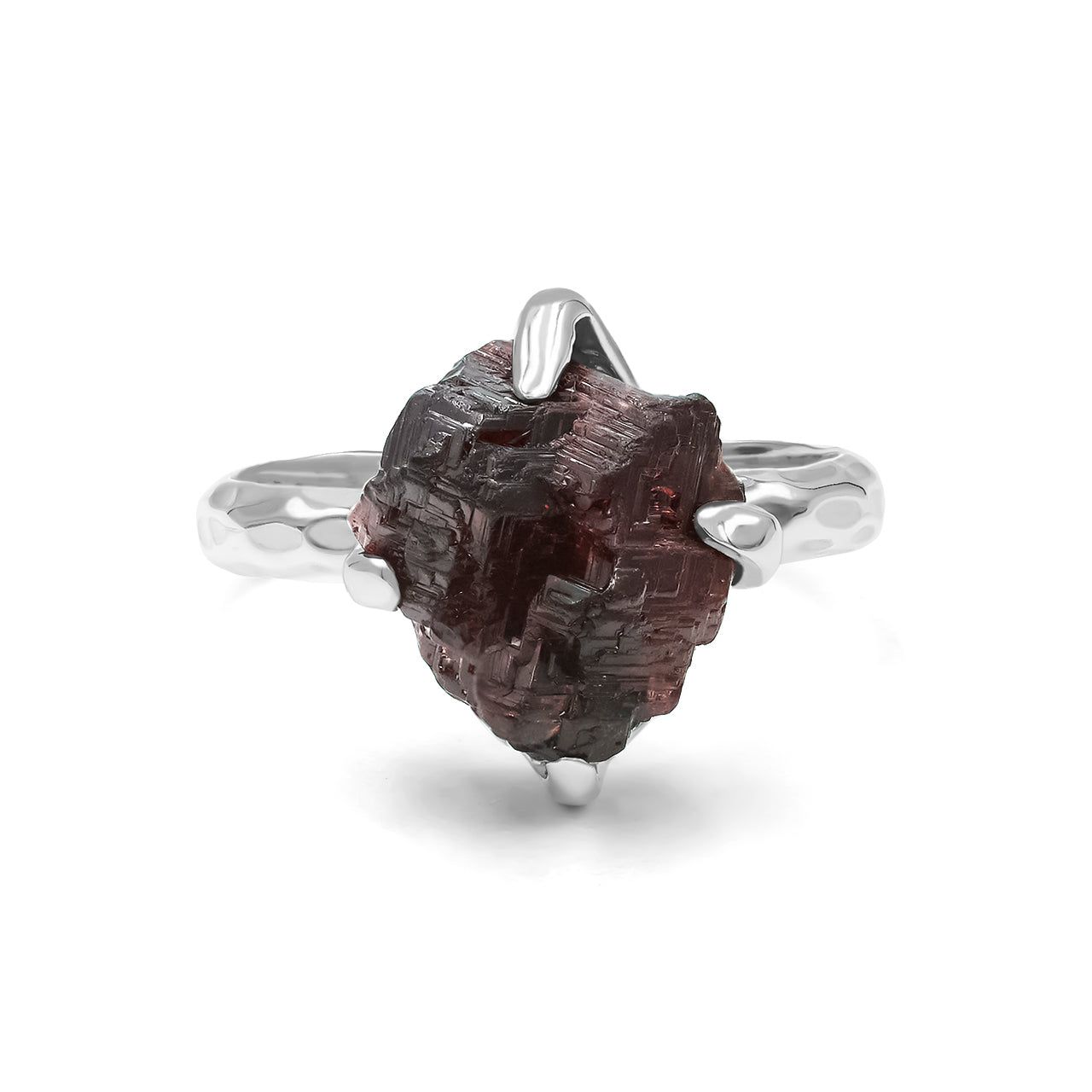 Starborn Garnet Crystal Prong Set Ring in Sterling Silver