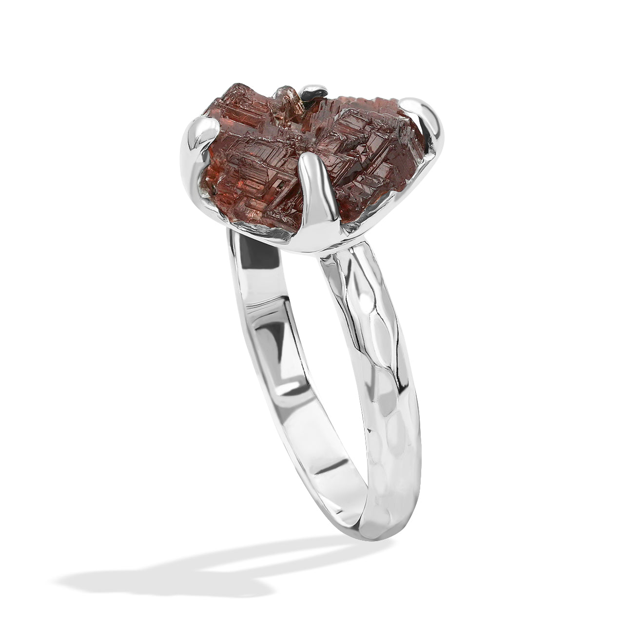 Starborn Garnet Crystal Prong Set Ring in Sterling Silver