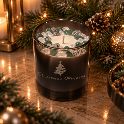 Christmas Morning Crystal-Infused Coconut Soy Candle, 10 oz