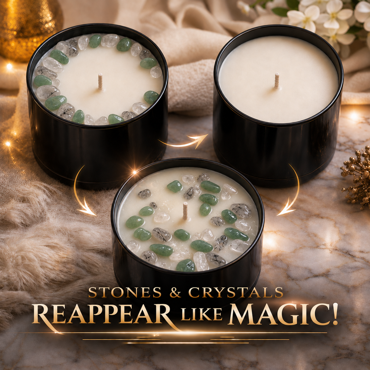 Christmas Morning Crystal-Infused Coconut Soy Candle, 10 oz