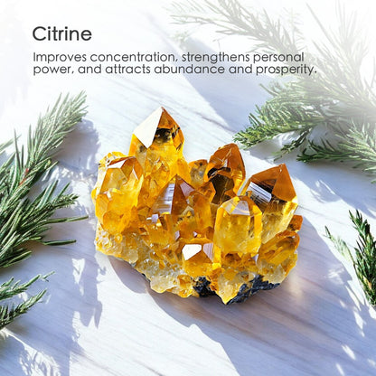 Herbal Tranquility Crystal Candle with Citrine | Coconut-Soy Wax Candle, 9oz – Crystal Candle