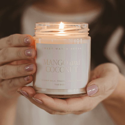 Mango Coconut Soy Candle - 9oz Tropical Scented Candle – Candles - Soy