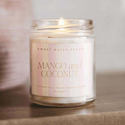 Mango Coconut Soy Candle - 9oz Tropical Scented Candle – Candles - Soy