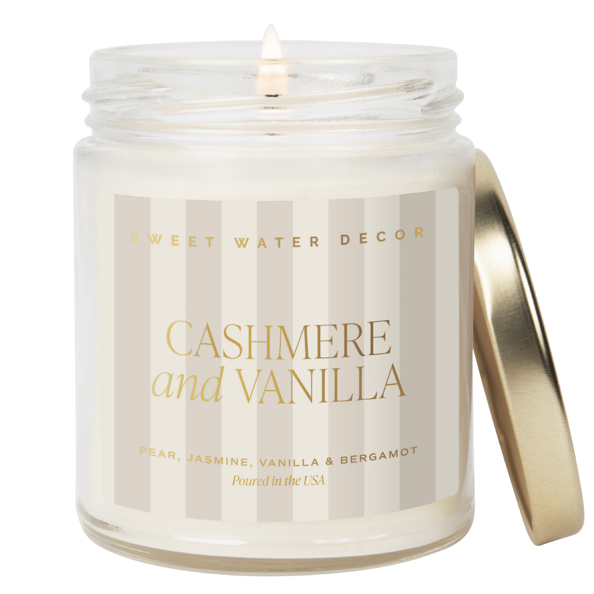 Cashmere and Vanilla Soy Patterned Candle - Clear Jar - 9 oz – Candles