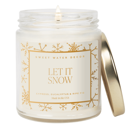 Let It Snow Soy Candle - Patterned 9 oz Clear Jar
