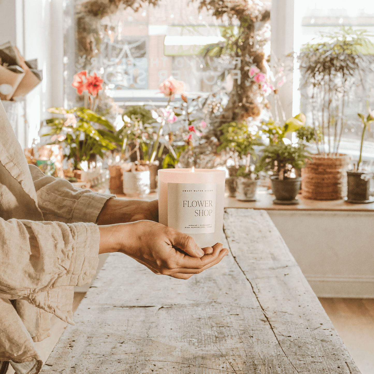 Flower Shop Scented Candle - 15oz Soy Wax Candle with Wood Lid – Candles