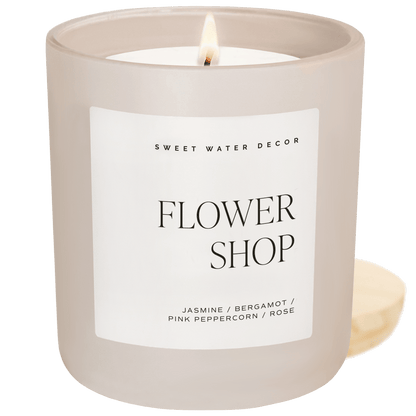 Flower Shop Scented Candle - 15oz Soy Wax Candle with Wood Lid – Candles