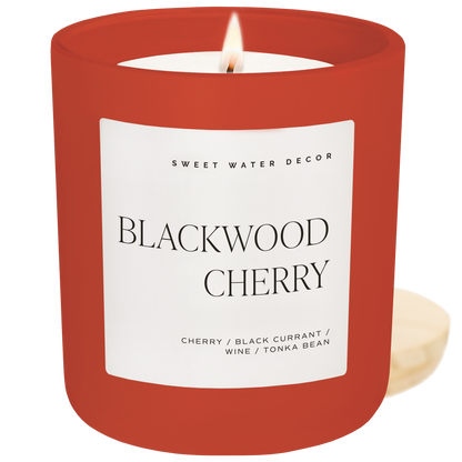 Blackwood Cherry Soy Candle - Red Matte Jar - 15 oz