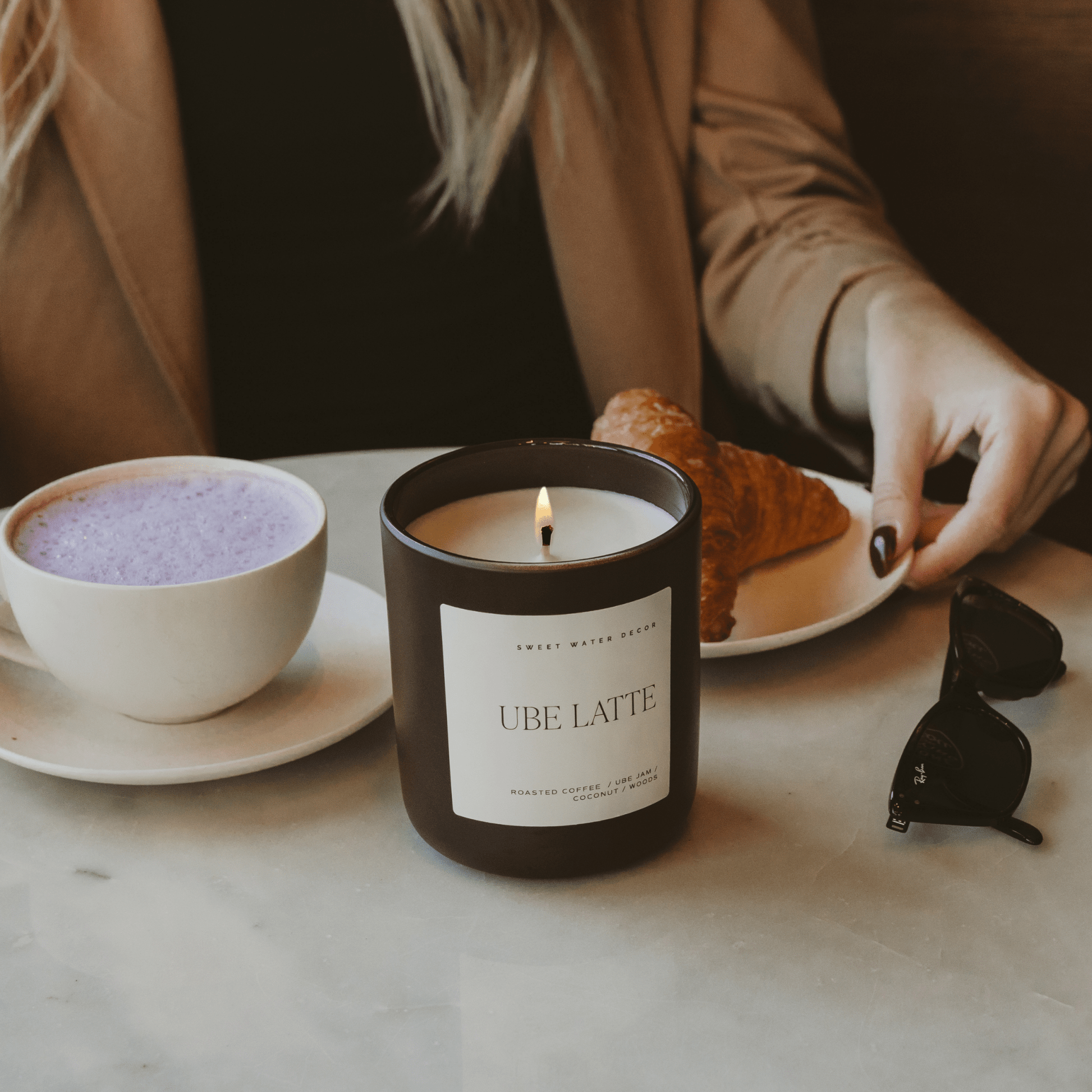 Ube Latte Soy Candle - Brown Matte Jar - 15 oz – Candles