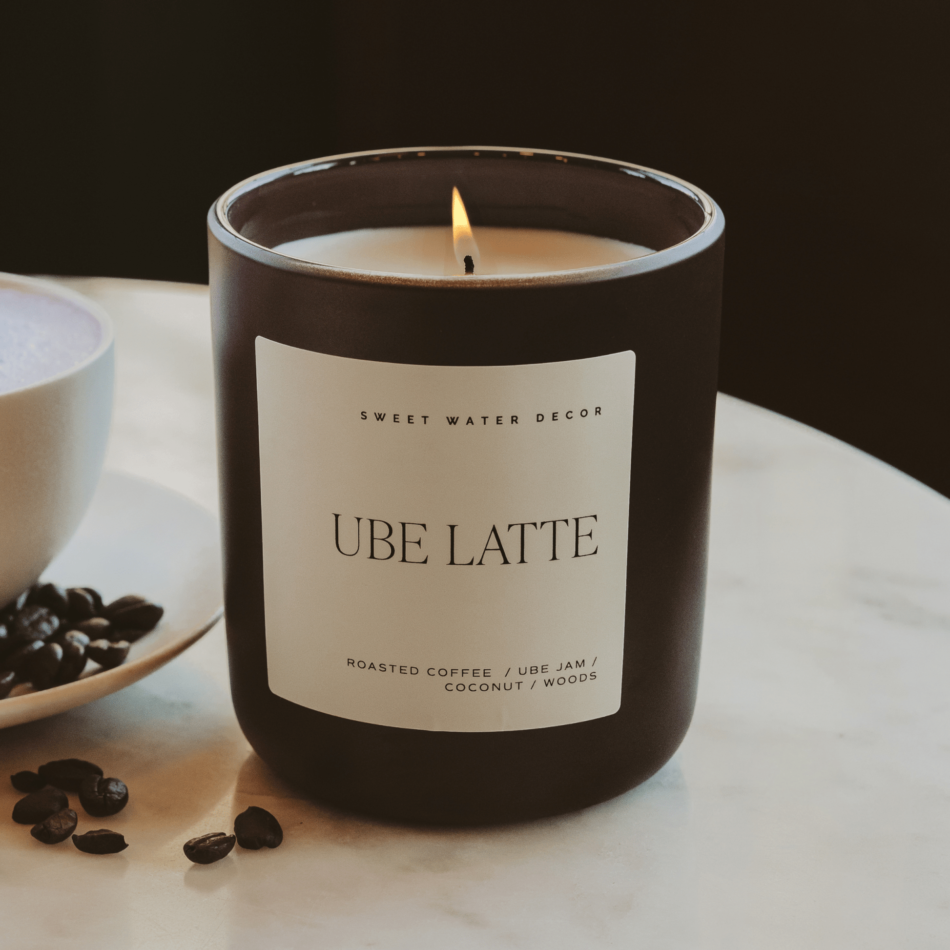 Ube Latte Soy Candle - Brown Matte Jar - 15 oz – Candles
