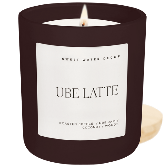 Ube Latte Soy Candle - Brown Matte Jar - 15 oz – Candles