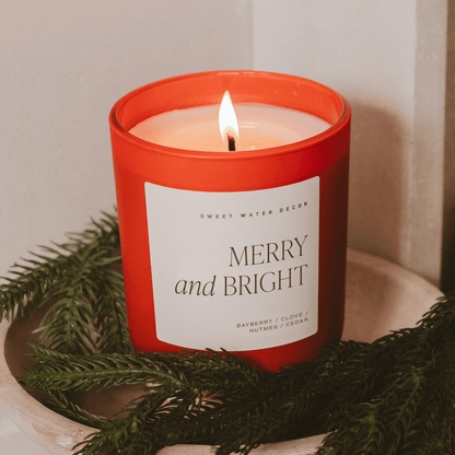 "Merry and Bright"  15oz - Bayberry, Clove, Ginger, Cedar, Fir, Musk