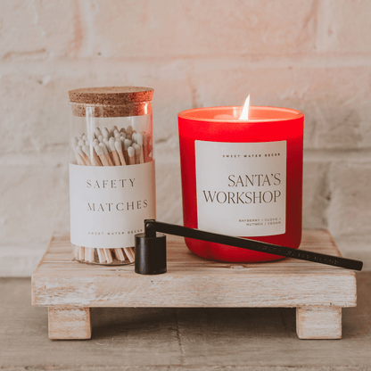 Santa's Workshop Soy Candle - Red Matte Jar - 15 oz (Merry and Bright)
