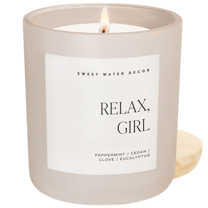 Relax Girl Soy Candle - Eucalyptus 15oz – Candles