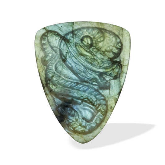 Starborn Labradorite Hand Carved Cabochon Dragon Carving – RP - Regular Price