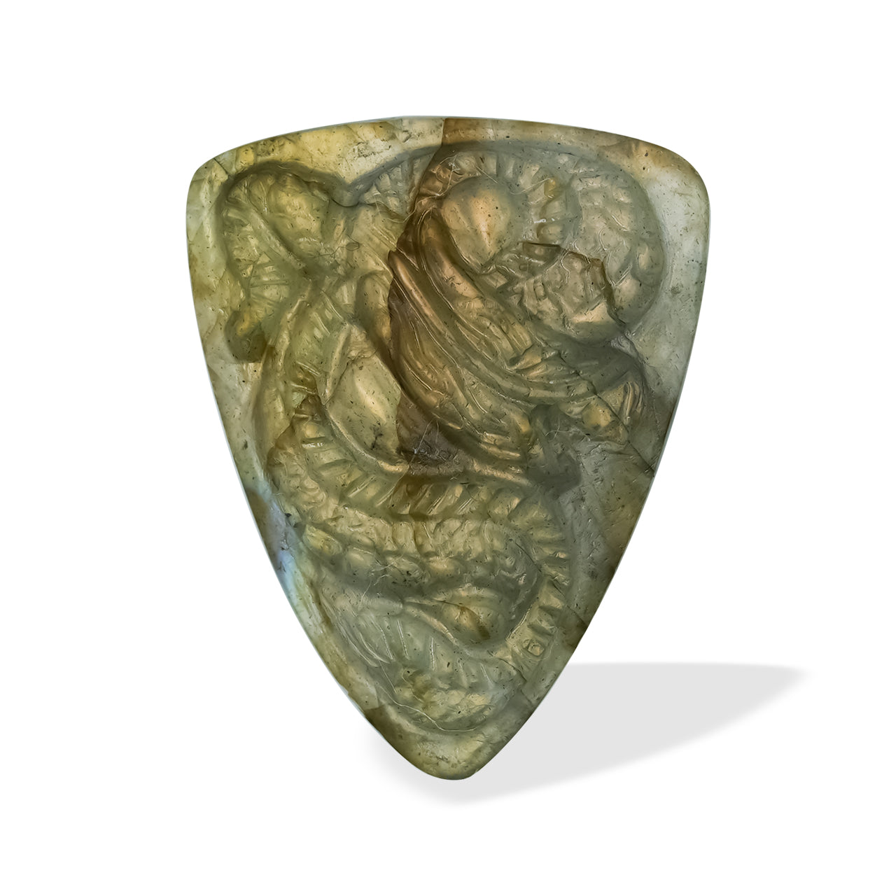 Starborn Labradorite Hand Carved Cabochon Dragon Carving – RP - Regular Price