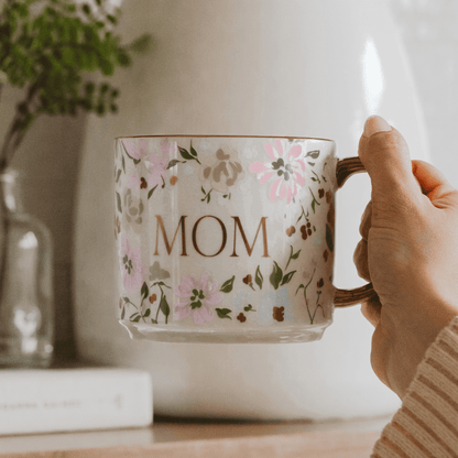 Mom Coffee Mug with Gold Foil – 14oz Bone China – Coffee Mugs